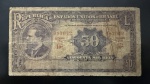 Cédula Brasileira, República, 17ª Estampa, Valor 50 Mil Reis, Período de Circulação 1936/1952, Efígie Xavier da Silveira, Bem Circulada.