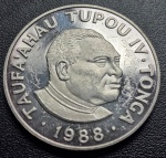 Moeda Tonga - 1 Paanga - Taufaahau Tupou IV 1988 - Proof - Prata 32.03g - 40 mm