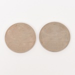 NUMISMÁTICA, Brasil, República, duas (2) moedas cunhadas em Cu-Ni de 400 reis 1936 (busto de Oswaldo Cruz, 1872 a 1917, microbiologista), ambas circuladas e em excelente estado de conservação, vide foto.