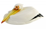 Art Deco - Escultura em porcelana alemã na figura de pelicano, executado pela manufatura de Hutschenreuther Kunstabteilung. Alemanha. Início do séc. XX. 12 x 25 x 12 cm.