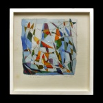 GUYER SALLES (São Paulo SP 1942)  Circo de Inverno. Aquarela caracterizada por composição geométrica de formas angulares em tons vibrantes de azul, laranja, verde e amarelo. Ass. cid. 32 x 32 cm (MI).35 x 35 cm (MT). Pintor, gravador, aquarelista, ilustrador e desenhista. Freqüenta o curso de iniciação ao desenho da Faap, em São Paulo, onde é orientado por Nelson Nóbrega e Marcelo Grassmann em pintura e gravura, entre 1962 e 1964. Acervo Particular MAVP.