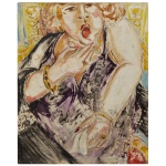 TITO DE ALENCASTRO (Rio de Janeiro, 1934 - São Paulo, 1999) - Cantora de Ópera. Óleo s/ tela. Ass, titulado, localizado e datado 73, no verso. 92 x 73 cm. A tela captura a forte influência e a bagagem teatral do artista, que além de pintor e cenógrafo, também atuou ativamente como cantor lírico. Suas pinceladas vigorosas e texturizadas transmitem a dramaticidade de uma performance musical em andamento  Acervo Particular MAVP.