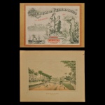 FRANZ HEINRICH CARLS. Álbum de Pernambuco e seus Arrabaldes. Ponte de Uchôa, Pernambuco.  Obra litográfica criada pelo artista alemão Franz Heinrich (Francisco Henrique) Carls e publicada em Recife por volta de 1878. Rua Marques de Olinda, 36, Pernambuco. 33 x 43 cm. Procedência Leonel Barros, SP.
