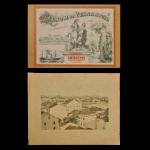 FRANZ HEINRICH CARLS. Álbum de Pernambuco e seus Arrabaldes. Panorama de uma parte da Cidade do Recife, Pernambuco.  Obra litográfica criada pelo artista alemão Franz Heinrich (Francisco Henrique) Carls e publicada em Recife por volta de 1878. Rua Marques de Olinda, 36, Pernambuco. 33 x 43 cm. Procedência Leonel Barros, SP.