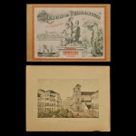 FRANZ HEINRICH CARLS. Álbum de Pernambuco e seus Arrabaldes. Rua da Imperatriz, Matriz de Boa Vista.  Obra litográfica criada pelo artista alemão Franz Heinrich (Francisco Henrique) Carls e publicada em Recife por volta de 1878. Rua Marques de Olinda, 36, Pernambuco. 33 x 43 cm. Procedência Leonel Barros, SP.