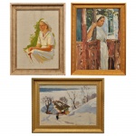 COLEÇÃO RUSSA - MAVP - Pintura Russa e Soviética do século XX. Acervo Maria Anna do Valle Pereira.Essa importante coleção reúne 13 pinturas a óleo sobre tela, assinadas, do século XX, pertencentes ao acervo de Maria Anna do Valle Pereira, com foco no cotidiano, costumes e cenas sociais da Rússia e da antiga União Soviética ao longo do século XX.Abaixo a relação das obras com os nomes dos artista, titulo e medidas.