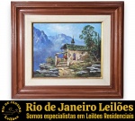 ODILÉA COTECCHIA, 1984 - OBRA EM ÓLEO SOBRE TELA, RETRATANDO PAISAGEM COM PEQUENA ERMIDA DE ARQUITETURA RÚSTICA ERGUIDA EM ENCOSTA MONTANHOSA, EXIBINDO ESCADARIA DE ACESSO, VEGETAÇÃO ENTORNO E CADEIA DE MONTANHAS AO FUNDO SOB CÉU AZUL, PROTEGIDA POR PASSE-PARTOUT COM FILETE INTERNO DOURADO, RICAMENTE EMOLDURADO EM MADEIRA, ACID, MEDINDO 58 X 67 CM (TELA 35 X 45 CM). APRESENTA MARCAS DO TEMPO, USO, DESGASTES, RISCOS E OXIDAÇÕES E/OU PEQUENAS IMPERFEIÇÕES COMPATÍVEIS COM SUA UTILIZAÇÃO E ESTADO DE CONSERVAÇÃO, CONFORME FOTOS EXTRAS. ESCLAREÇA TODAS AS DÚVIDAS ANTES DE EFETUAR SEU LANCE, QUE SERÁ CONSIDERADO IRREVOGÁVEL E IRRETRATÁVEL. CONSULTE PREVIAMENTE OS TERMOS E CONDIÇÕES DISPONÍVEIS NO SITE. CONTATO (21) 98264-3000.