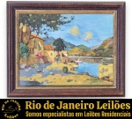 ODILÉA COTECCHIA, 1981 - OBRA EM ÓLEO SOBRE TELA, RETRATANDO VISTA DE NAPOLI COM CASARIO À BEIRA-MAR, EXIBINDO ARQUITETURA RÚSTICA, FIGURA HUMANA EM CAMINHO COSTEIRO, PEQUENA EMBARCAÇÃO A VELA NA ÁGUA E MONTANHAS AO FUNDO SOB CÉU ENTRE NUVENS, RICAMENTE EMOLDURADO EM MADEIRA COM FILETE INTERNO DOURADO, ACID, MEDINDO 40 X 49 CM (TELA 30 X 40 CM). APRESENTA MARCAS DO TEMPO, USO, DESGASTES, RISCOS E OXIDAÇÕES E/OU PEQUENAS IMPERFEIÇÕES COMPATÍVEIS COM SUA UTILIZAÇÃO E ESTADO DE CONSERVAÇÃO, CONFORME FOTOS EXTRAS. ESCLAREÇA TODAS AS DÚVIDAS ANTES DE EFETUAR SEU LANCE, QUE SERÁ CONSIDERADO IRREVOGÁVEL E IRRETRATÁVEL. CONSULTE PREVIAMENTE OS TERMOS E CONDIÇÕES DISPONÍVEIS NO SITE. CONTATO (21) 98264-3000.
