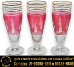 CONJUNTO DE TAÇAS EXECUTADAS EM DEMI-CRISTAL TRANSPARENTE COM BOJO COLORIDO, APRESENTANDO CORPO CÔNICO SOBRE PÉ CIRCULAR, DECORADAS COM FILETES DOURADOS HORIZONTAIS NA BORDA E PARTE SUPERIOR, E GRAVAÇÃO ÁCIDA COM MOTIVOS GEOMÉTRICOS E ESTILIZADOS, MEDINDO 19 X 7 CM CADA. APRESENTAM MARCAS DO TEMPO, USO, DESGASTES E/OU IMPERFEIÇÕES COMPATÍVEIS COM SUA UTILIZAÇÃO E ESTADO DE CONSERVAÇÃO, CONFORME FOTOS EXTRAS. ESCLAREÇA TODAS AS DÚVIDAS ANTES DE EFETUAR SEU LANCE, QUE SERÁ CONSIDERADO IRREVOGÁVEL E IRRETRATÁVEL. CONSULTE PREVIAMENTE OS TERMOS E CONDIÇÕES DISPONÍVEIS NO SITE. CONTATO VIA TELEFONE OU WHATSAPP: (21) 98264-3000.
