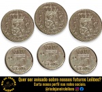 CONJUNTO DE MOEDAS, PROCEDÊNCIA HOLANDA, COMPOSTO SEIS UNIDADES, SENDO: 25 CENT, ANO 1950; 25 CENT, ANO 1970; 25 CENT, ANO 1971; 1 GULDEN, ANO 1968; 1 GULDEN, ANO 1972 E 1 GULDEN, ANO 1973. APRESENTAM MARCAS DO TEMPO, USO, DESGASTES E/OU IMPERFEIÇÕES COMPATÍVEIS COM SUA UTILIZAÇÃO E ESTADO DE CONSERVAÇÃO, CONFORME FOTOS EXTRAS. ESCLAREÇA TODAS AS DÚVIDAS ANTES DE EFETUAR SEU LANCE, QUE SERÁ CONSIDERADO IRREVOGÁVEL E IRRETRATÁVEL. CONSULTE PREVIAMENTE OS TERMOS E CONDIÇÕES DISPONÍVEIS NO SITE. CONTATO VIA TELEFONE OU WHATSAPP: (21) 98264-3000.