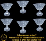 CONJUNTO DE TAÇAS PARA CHAMPANHE E/OU SOBREMESAS EXECUTADAS EM CRISTAL COM BOJO ABERTO, APRESENTA DECORAÇÃO LAPIDADA EM GOMOS VERTICAIS E FRISOS EM CORTES FACETADOS NA PARTE INFERIOR, HASTE TORNEADA SOBRE BASE CIRCULAR, COMPOSTO POR SEIS PEÇAS, MEDINDO 11 X 10,5 CM CADA. APRESENTAM MARCAS DO TEMPO, USO, DESGASTES E/OU IMPERFEIÇÕES COMPATÍVEIS COM SUA UTILIZAÇÃO E ESTADO DE CONSERVAÇÃO, CONFORME FOTOS EXTRAS. ESCLAREÇA TODAS AS DÚVIDAS ANTES DE EFETUAR SEU LANCE, QUE SERÁ CONSIDERADO IRREVOGÁVEL E IRRETRATÁVEL. CONSULTE PREVIAMENTE OS TERMOS E CONDIÇÕES DISPONÍVEIS NO SITE. CONTATO VIA TELEFONE OU WHATSAPP: (21) 98264-3000.