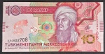 TURKMENISTÃO - 10 MANAT DE PAPEL - 2020 - FE