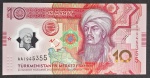 TURKMENISTÃO - 10 MANAT DE POLÍMERO - 2025 - FE