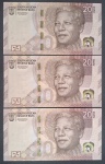 AFRICA DO SUL - 20 RAND - NOVIDADE - FE - 3 NOTAS