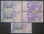 NOVIDADE - BELIZE - 2 DOLLARS - FE - 5 NOTAS