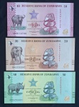 ZIMBABWE - 3 NOTAS EM SÉRIE - FE