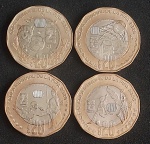 MEXICO - BIMETÁLICA - 20 PESOS - SÉRIE DE 4 MOEDAS COMEMORATIVA  DA COPA DO MUNDO - FC