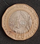 MEXICO - BIMETÁLICA - 20 PESOS - MOEDA COMEMORATIVA  DA COPA DO MUNDO - CHUTE - FC