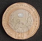 MEXICO - BIMETÁLICA - 20 PESOS - MOEDA COMEMORATIVA  DA COPA DO MUNDO - GOLEIRO - FC