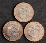 MEXICO - BIMETÁLICA - 20 PESOS - MOEDA COMEMORATIVA DA COPA DO MUNDO - GOL - FC - 3 MOEDAS