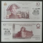 HAÍTI - POLÍMERO - 10 GOURDES - 2004 - FE - COMEMORATIVA DO BICENTENÁRIO DA IINDEPENDENCIA