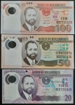 POLÍMERO - MOÇAMBIQUE - 3 NOTAS DIFERENTES - FE
