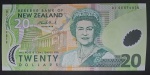 NOVA ZELANDIA - RAINHA - POLÍMERO - 20 DOLLARS - FE