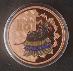 MEDALHA EM BRONZE DA SÉRIE FESTAS - BUMBA MEU BOI  - CASA DA MOEDA COM CERTIFICADO