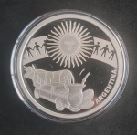 MEDALHA DE PRATA DOS 30 ANOS DO MERCOSUL - ARGENTINA - FC COM CERTIFICADO DA CASA DA MOEDA DO BRASIL