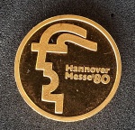 BRASIL - MEDALHA DE OURO, HANNOVER 80 COM 20 gr. DE OURO PURO 999