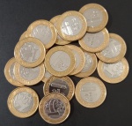 LOTE COM 20 MOEDAS DO BANCO CENTRAL.  50 ANOS.  2015.  SOB.
