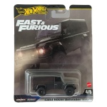 Hot Wheels Premium Mattel  Land Rover Defender 110  Fast & Furious  2025  escala 1/64, na cor preta fosca. Edição nº 4/5 da série Fast & Furious, inspirada no veículo de The Fate of the Furious. Linha Premium com construção Metal/Metal e pneus de borracha Real Riders. Código JBL98 / coleção HNW46. Fabricada na Tailândia. Miniatura lacrada em sua embalagem original, apresentando sinais de armazenamento na cartela, conforme fotos. Produto exatamente das fotos do anúncio.