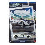 Hot Wheels Mattel Silver Series – Ford GT40 – miniatura colecionável em escala 1/64, na cor branca, com capô azul escuro, faixas e decoração de competição, número 12 e rodas prateadas. Lançamento 2025, nº 1/5 da série National Icons. Código JBY87, coleção HRT81. Miniatura lacrada em sua embalagem original, apresentando sinais de armazenamento na cartela, conforme fotos. Produto exatamente das fotos do anúncio.