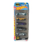 Hot Wheels Batman 5-Pack, conjunto temático DC Comics contendo 5 miniaturas: Sir Ominous com decoração Mr. Freeze, The Batman Batmobile, Fast FeLion com decoração The Penguin, 2011 Dodge Charger R/T Gotham City Police e Batmobile. Miniaturas em escala aproximada 1/64, produzidas pela Mattel. Código JBJ76 / JA10C. Edição 2025. Produto em sua embalagem original, apresentando sinais de armazenamento, desgastes, amassados e avarias na embalagem conforme fotos. Miniaturas permanecem acondicionadas na embalagem. Produto exatamente das fotos do anúncio.