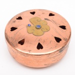 Incensório chileno em cobre. Altura e diâmetro: 4 x 9cm.
