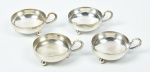 Conjunto de 04 taças de sorvete em metal espessurado a prata.