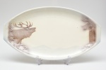 WEST GERMANY - Travessa em porcelana alemã decoração representando "ALCE". Med: 04x34x60cm (apresenta restauro na borda)