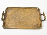 WOLFF- Bandeja em metal espessurado a prata. Med: 33x48cm (desgaste no banho)
