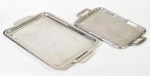 Lote constando 02 bandejas em metal. Med: Maior 32x49cm / Menor 24x42cm (apresenta marcas de uso)