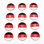 12 botões década de 50 com escudo do clube flamengo. Med: 04cm diâmetro