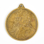 Medalha em bronze representando SIR CHRISTOPHER WREN, 1632-1723, ST. PAUL'S CATHEDRAL.