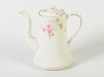 JOHNSON BROTHERS - Bule para café em faiança inglesa esmaltada e vitrificada, com decoração floral. Altura: 19cm.