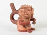 Antigo jarro em cerâmica inca, medindo 19,5cm de altura.