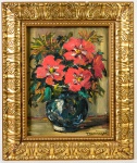 TADASHI KAMINAGAI  (1899-1982) - Quadro OST representando "VASO DE FLORES" . Med: Moldura 54x45cm s/ 37x28cm (assinado CID e VERSO)