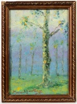 MANUEL SANTIAGO (1897-1987) - Quadro OSE representando "ARVORE CASCUDA". Med: Moldura 28x21cm s/ 23x17cm (assinado CIE) (apresenta vestígios de cupim)(pequeno lascado na moldura)