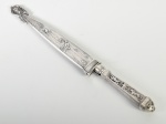 Faca BANCO DO BRASIL em metal inox, decoração em alto relevo. Med: 29cm