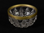 Bowl em vidro borda em metal espessurado a prata. Med: Alt 06cm / diâmetro 11cm
