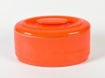 WESTINGHOUSE - Pote art deco em cerâmica esmaltada na cor laranja. Medidas: 9,5 x 18 x 11cm.