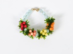 Pulseira feminina em murano representando FRUIT SALAD. Med: Aberto 18,05cm