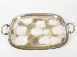 WOLFF- Bandeja em metal espessurado a prata. Med: 43x64cm (no estado)